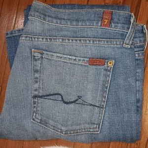 7 For All Mankind Vintage Women's Light Blue Boot Cut Jeans